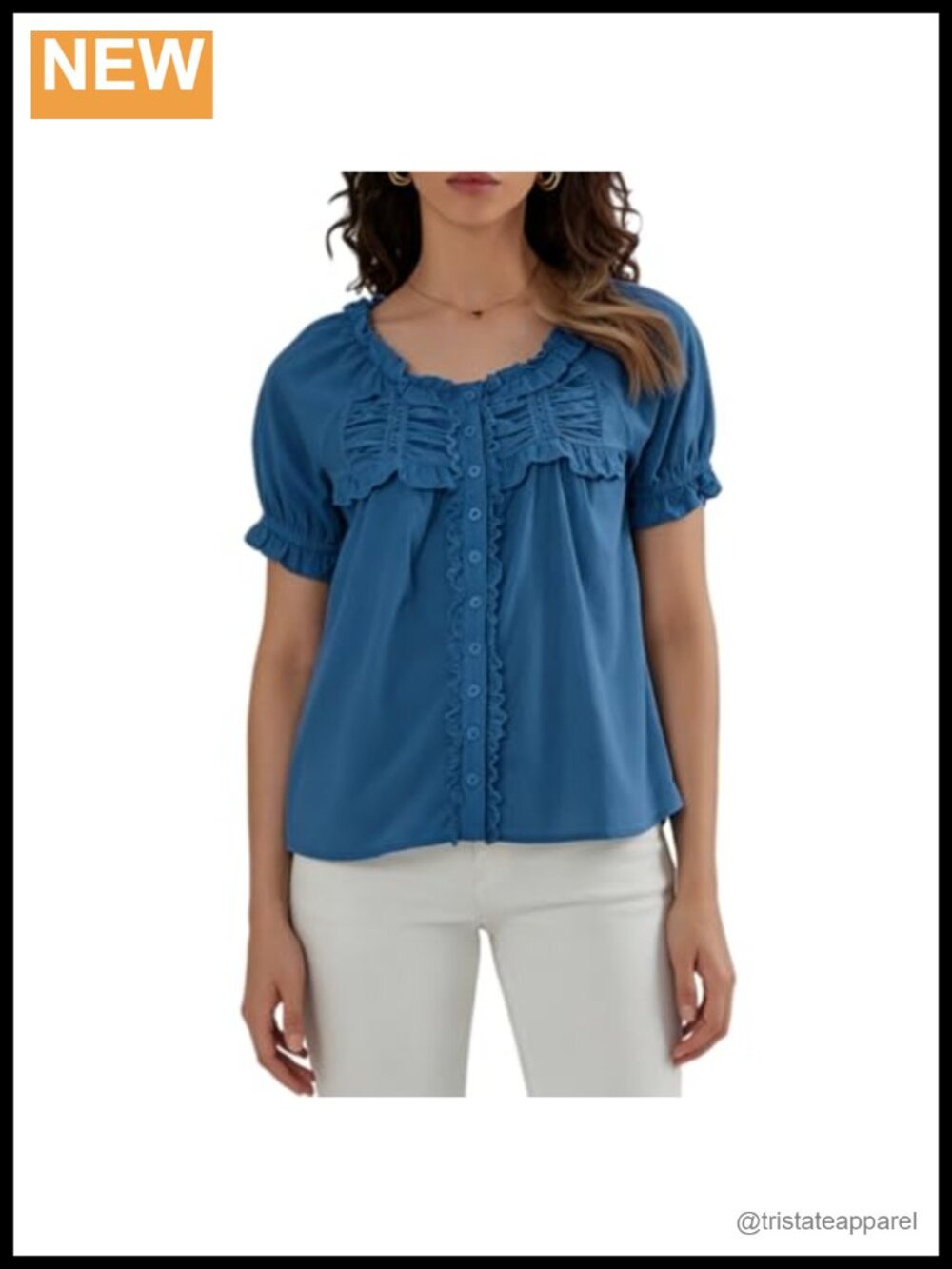 Lace Trim Cardigan Short Sleeve Button Down Ruffle Hem Blouse Boho Y2K Top